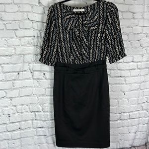 Trina Turk dress bow embellishment belt pencil skirt size 8